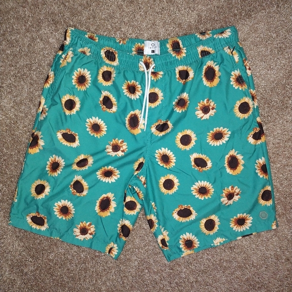 Empyre Sunflower Print Men's Swim Trunks Large NWOT - Picture 1 of 10